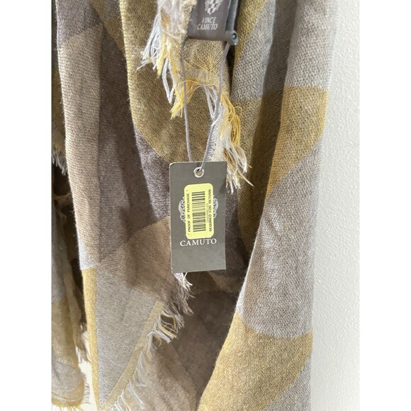 NWT Vince Camuto Brown Tan Fringe Topper Shawl Wrap Poncho Cape Scarf - Picture 3 of 7